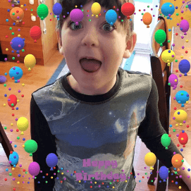 Boy at birthday party