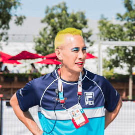 Man at running event